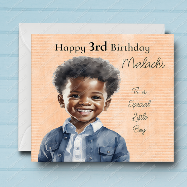 Black Boy Birthday Card N